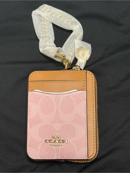Coach Accessories - Coach Zip Card Wallet in signature Canvas with charm